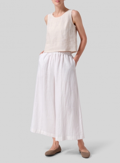 Linen Relaxed Wide Leg Fit Pants