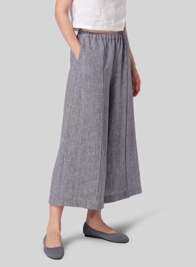 Linen Relaxed Wide Leg Fit Pants