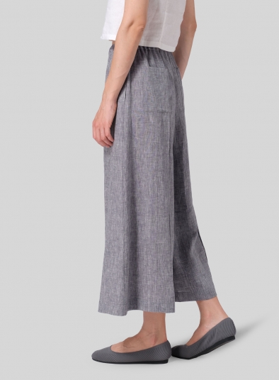 Linen Relaxed Wide Leg Fit Pants