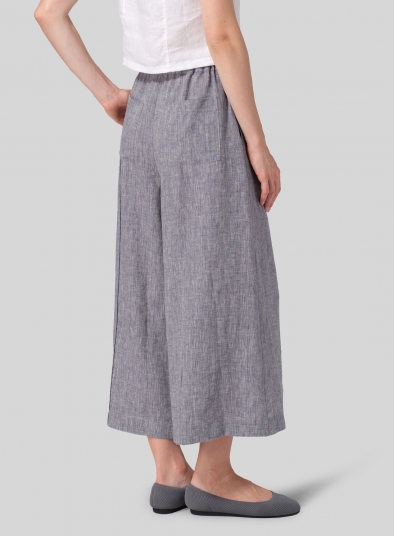 Linen Relaxed Wide Leg Fit Pants