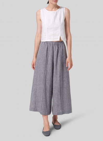 Linen Relaxed Wide Leg Fit Pants