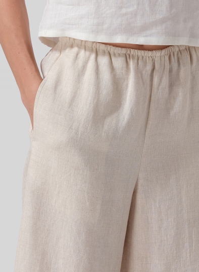 Linen Easy Fit Straight Leg Pants