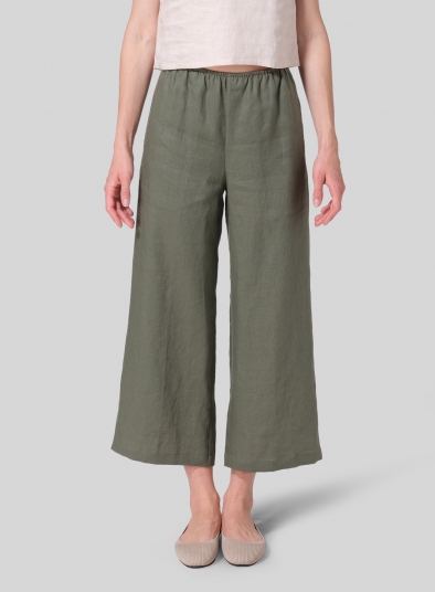 Linen Easy Fit Straight Leg Pants