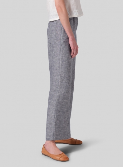 Linen Easy Fit Straight Leg Long Pants