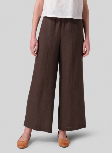 Linen Easy Fit Straight Leg Long Pants