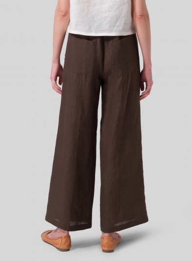 Linen Easy Fit Straight Leg Long Pants