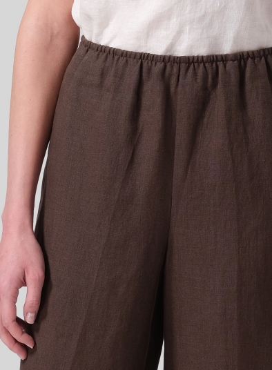 Linen Easy Fit Straight Leg Long Pants