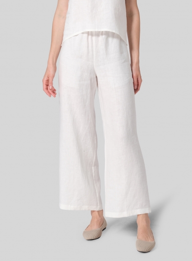 Linen Easy Fit Straight Leg Long Pants