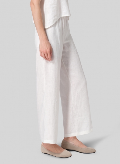 Linen Easy Fit Straight Leg Long Pants