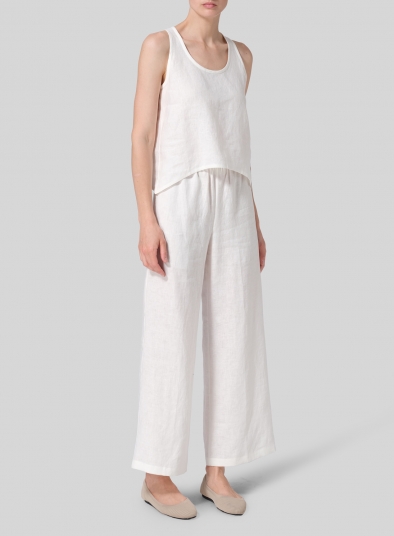 Linen Easy Fit Straight Leg Long Pants