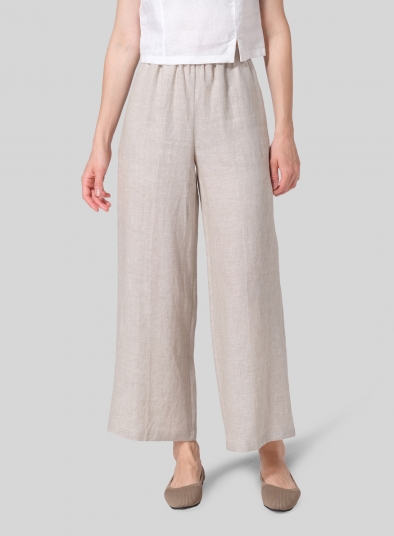 Linen Easy Fit Straight Leg Long Pants