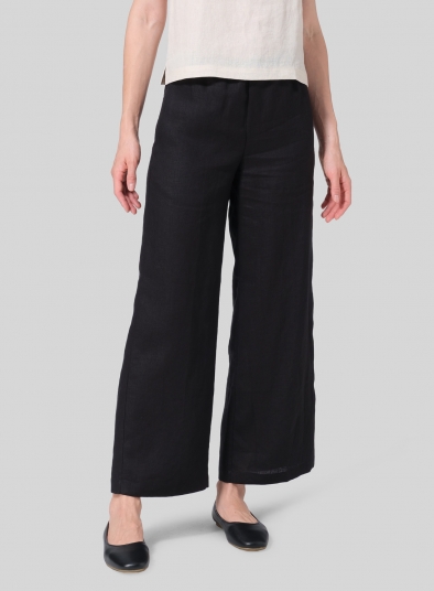 Linen Easy Fit Straight Leg Long Pants