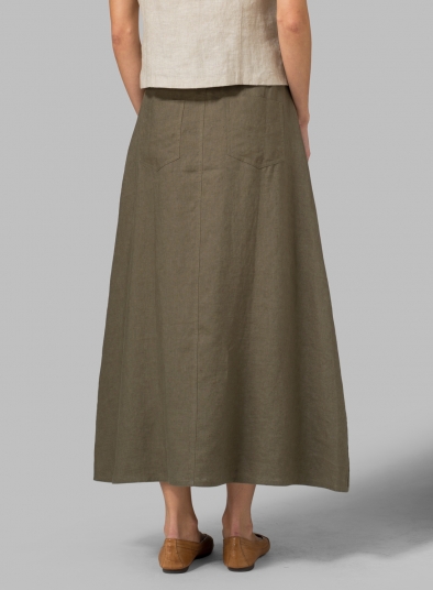 Linen High Rise Long Skirt