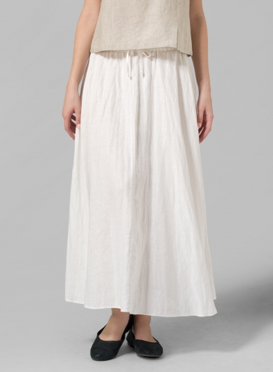 Linen Long Flared Skirt