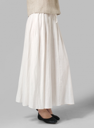 Linen Long Flared Skirt