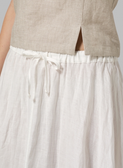 Linen Long Flared Skirt