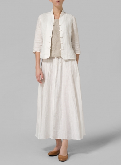 Linen Long Flared Skirt