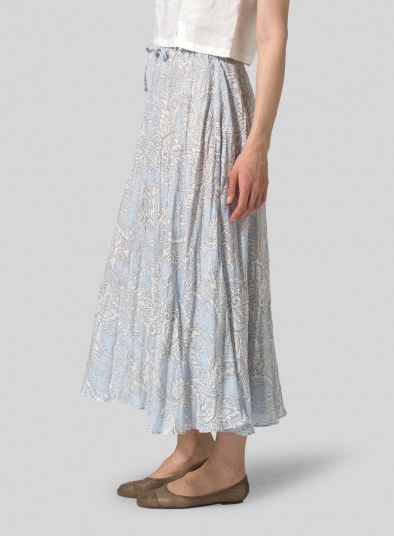 Linen Long Flared Skirt