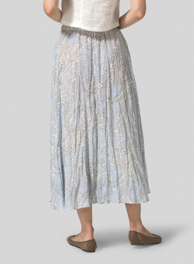 Linen Long Flared Skirt