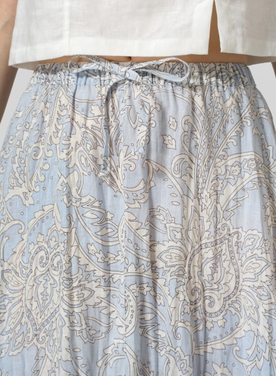 Linen Long Flared Skirt