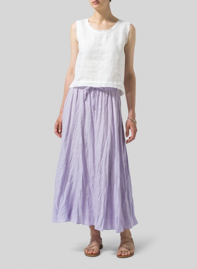 Linen Long Flared Skirt