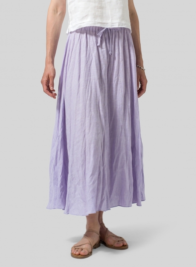 Linen Long Flared Skirt