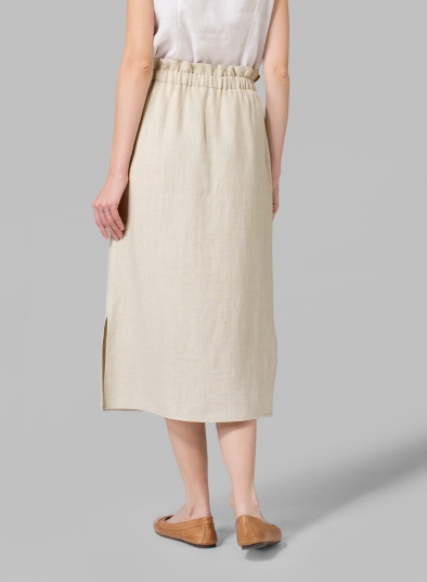 Linen Straight-Leg Skirt