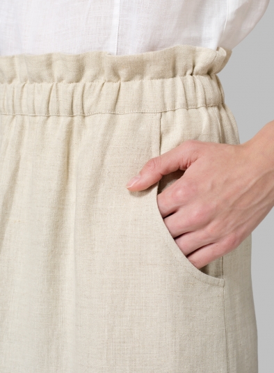 Linen Straight-Leg Skirt