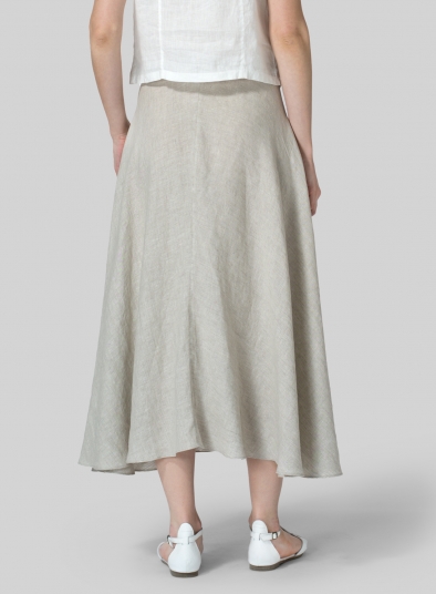 White Linen Low Back Tank with Flowing Skirt