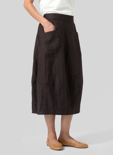 Linen Loose Lantern Skirt