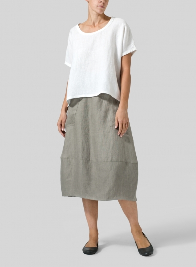 Linen Loose Lantern Skirt