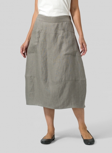 Linen Loose Lantern Skirt