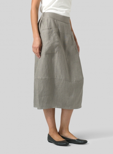 Linen Loose Lantern Skirt