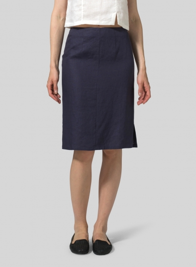 Linen Straight Skirt