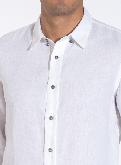 Linen Three Quarter Sleeve Men Shirt