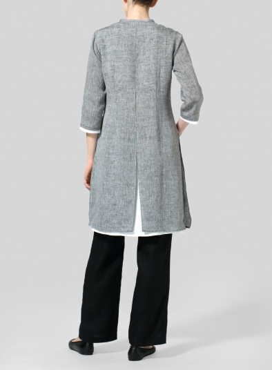 Linen Double Layers Long Top