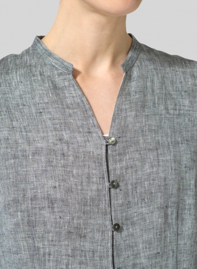 Linen Double Layers Long Top