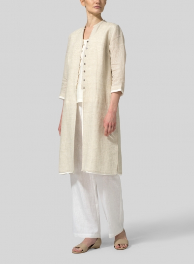 Linen Double Layers Long Top