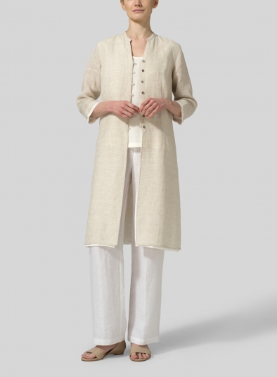 Linen Double Layers Long Top