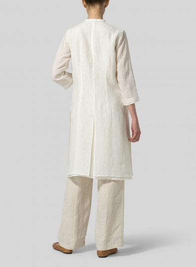 Linen Double Layers Long Top