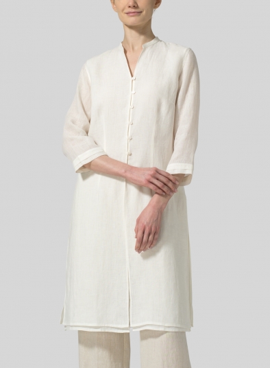 Linen Double Layers Long Top