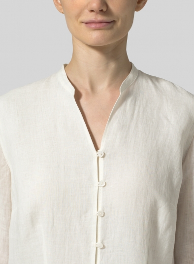 Linen Double Layers Long Top