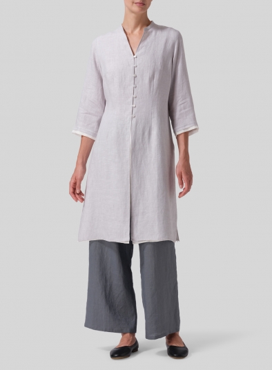 Linen Double Layers Long Top