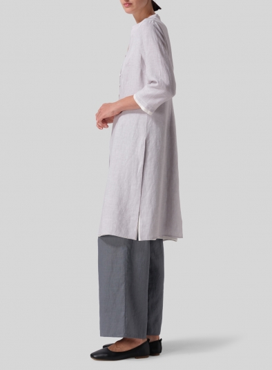 Linen Double Layers Long Top