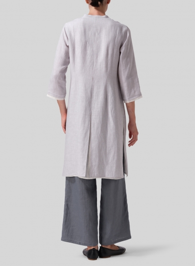 Linen Double Layers Long Top