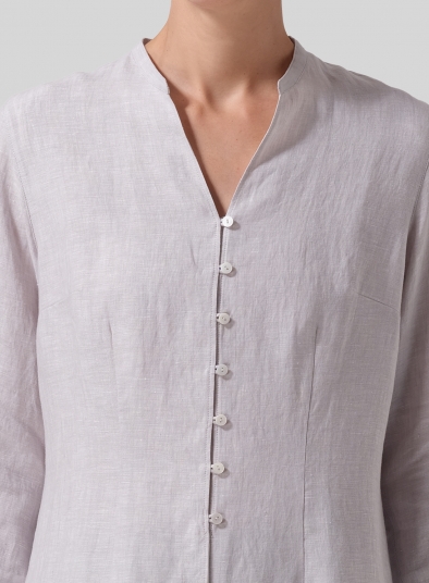 Linen Double Layers Long Top