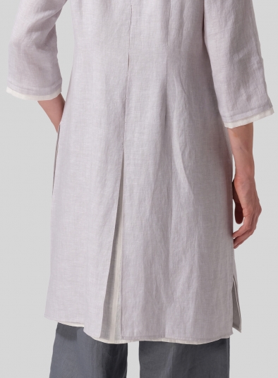 Linen Double Layers Long Top