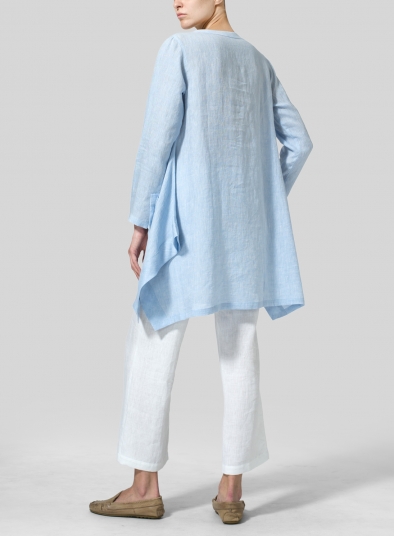 Linen Long Sleeve Poncho Top