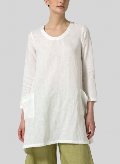 Linen Long Sleeve Poncho Top