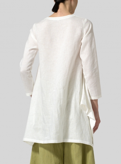 Linen Long Sleeve Poncho Top